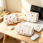 CouldNook Quilted Pattern Print Pencil Case - Vanity Storage Accent