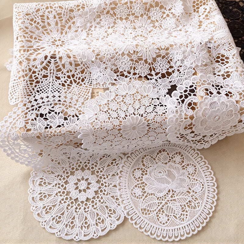 CouldNook Round Lace Table Mat - Floral Openwork And Decorative Edges