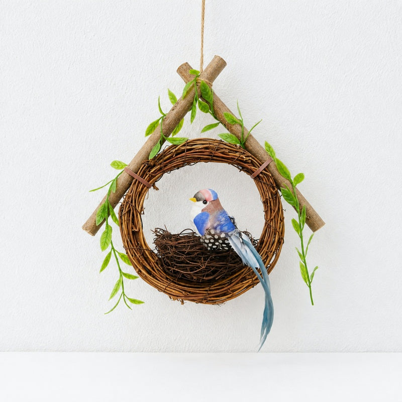 CouldNook Botanical Wall Hanging - Twig Frame and Dangling Accents