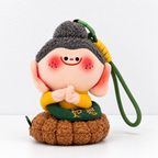 CouldNook Plush Buddha Charm - Seated Figure and Folded Hands Detail