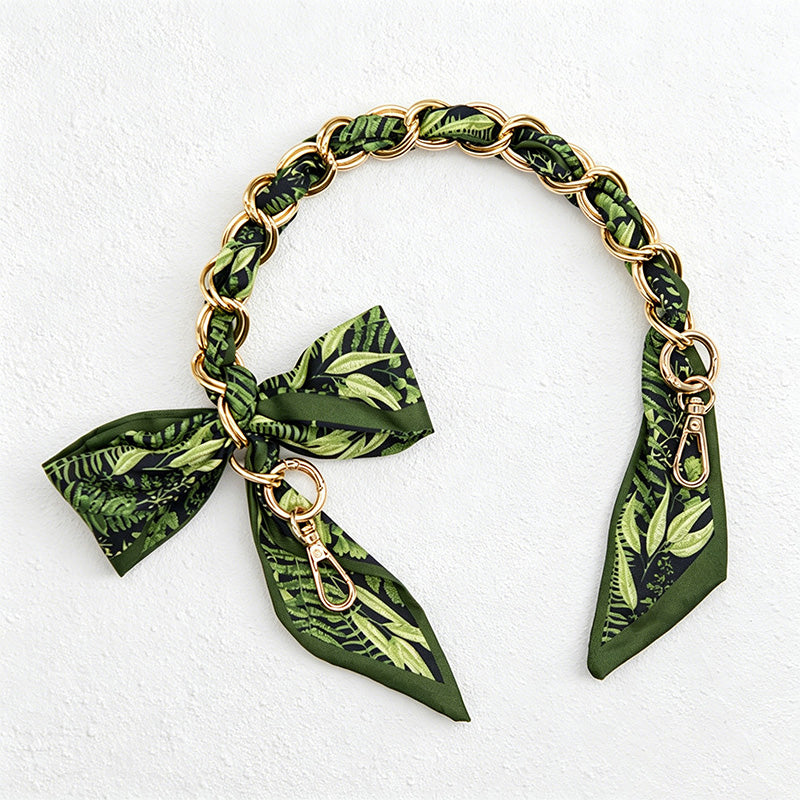 CouldNook 16.54'' Green Series Pattern Bow Chain Bag Strap - Everyday Accent