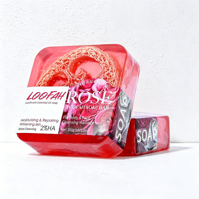 CouldNook Natural Loofah Exfoliating Soap Bar - Essential Oil Body Scrub