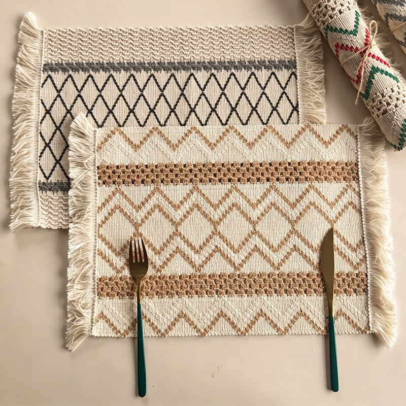 CouldNook Nordic Striped Table Mat - Aesthetic Contrast Color Placemat