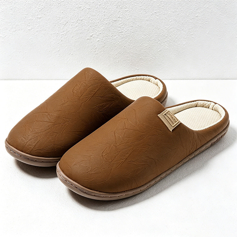 CouldNook Faux Pu House Slippers - Indoor Comfort Slides