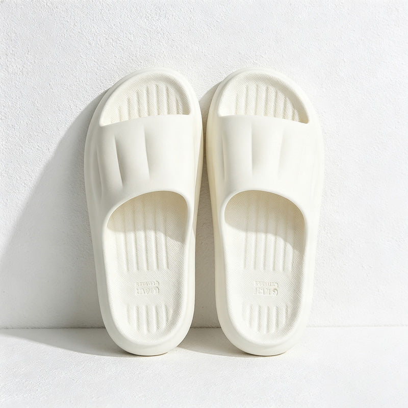 CouldNook Ribbed Sole Home Slippers - Easy Storage Accent