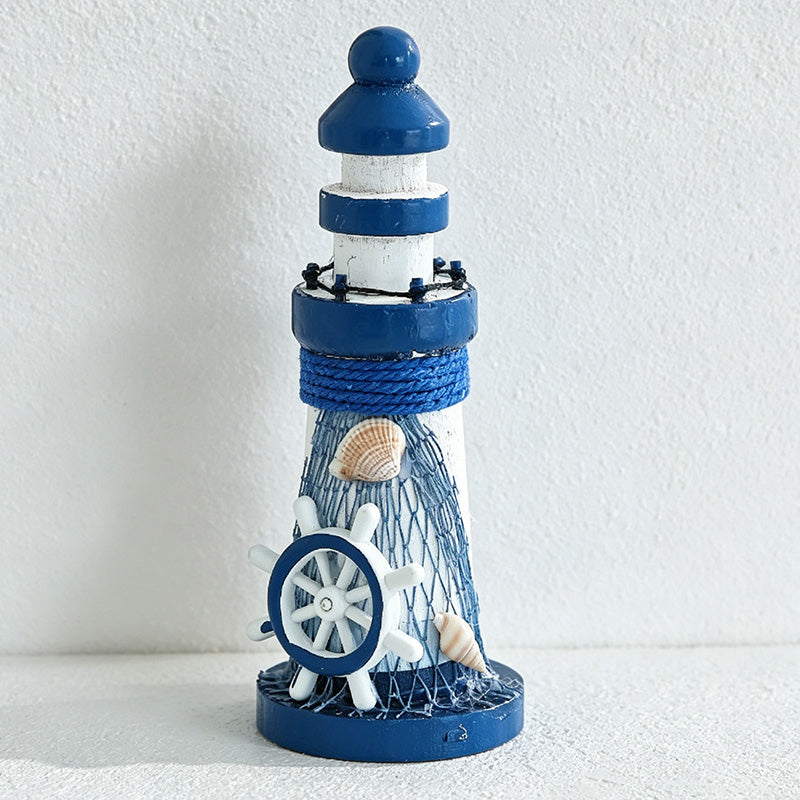 CouldNook Mediterranean Mini Wooden - Lighthouse Decor Ornament