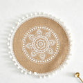 CouldNook Jute Ball Edge Woven Placemat - Aesthetic Rustic Table Mat