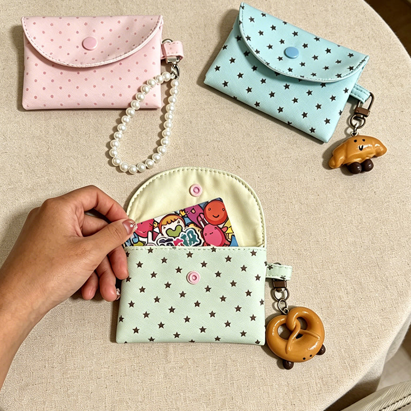 CouldNook Mint Chocolate Star Pouch - Aesthetic Canvas Card Case