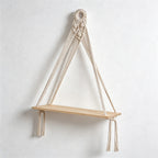 CouldNook Macrame Wooden Wall Shelf - Wall Accent Decor