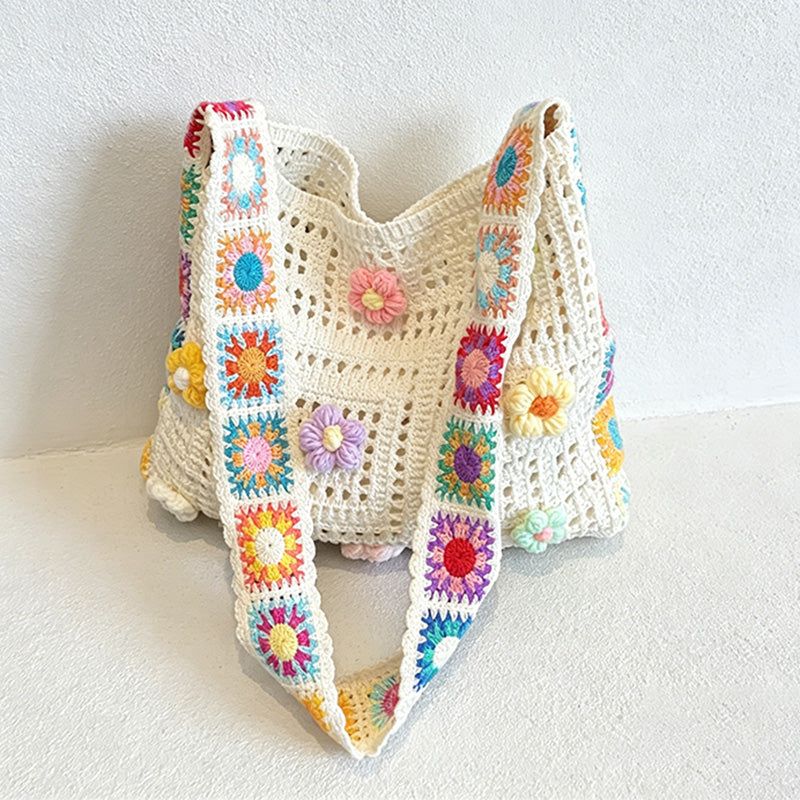 CouldNook Crochet Trim Floral Shoulder Bag - Everyday Carry Accent