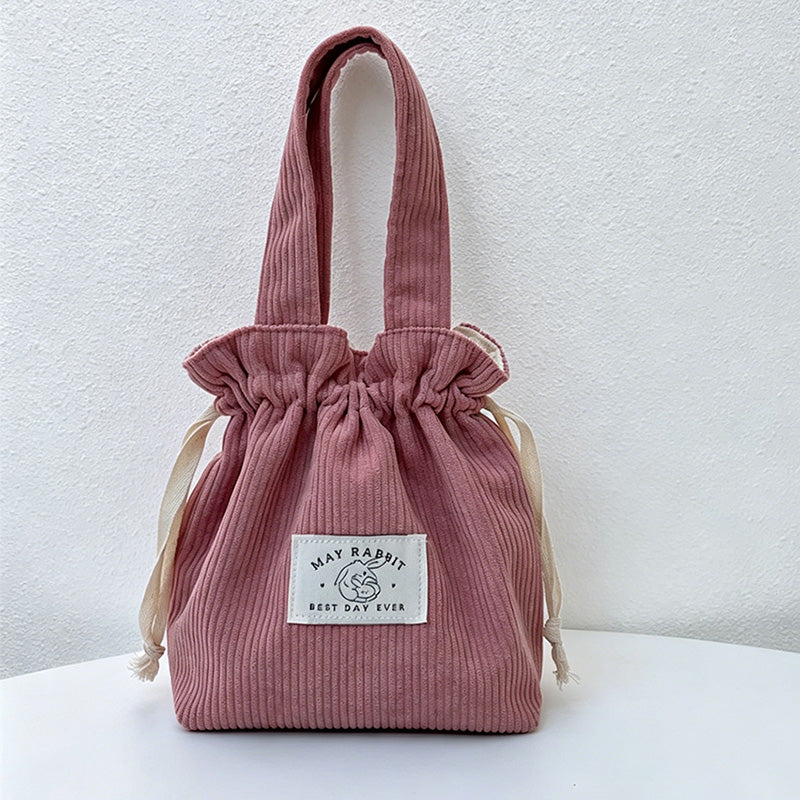CouldNook Corduroy Mini Tote Cosmetic Bag - Vanity Carry Accent