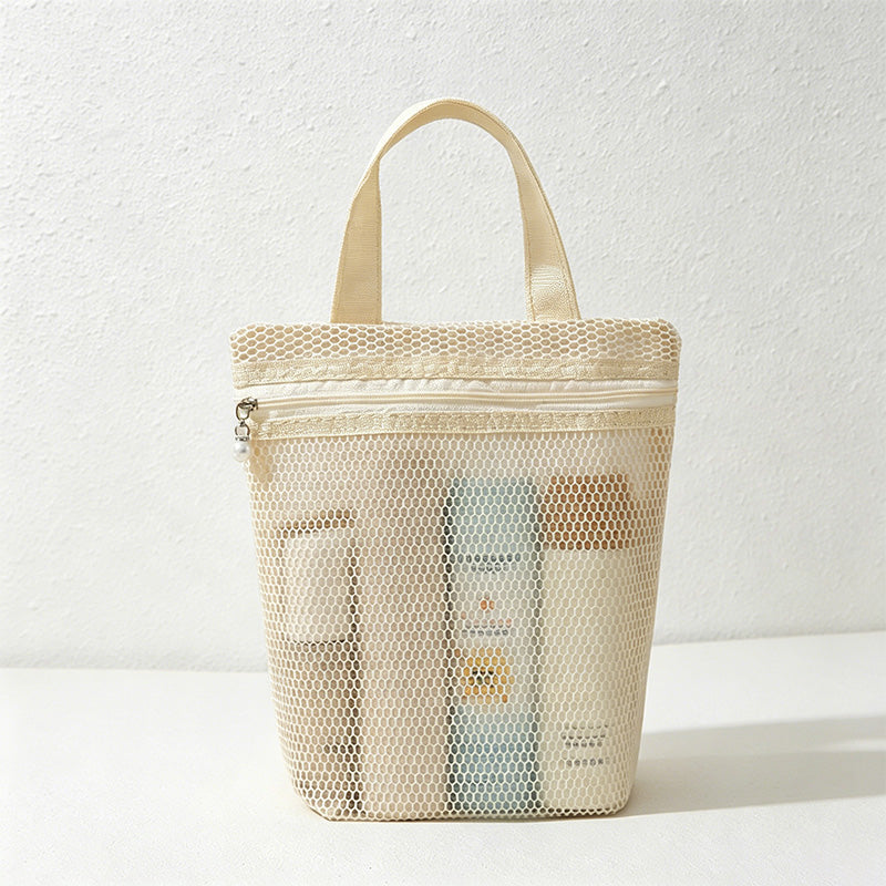 CouldNook Mesh Handheld Tote Cosmetic Bag - Home Organizer