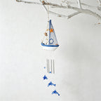CouldNook Blue & White Wooden Sailboat - Nautical Sailboat Wall Ornament