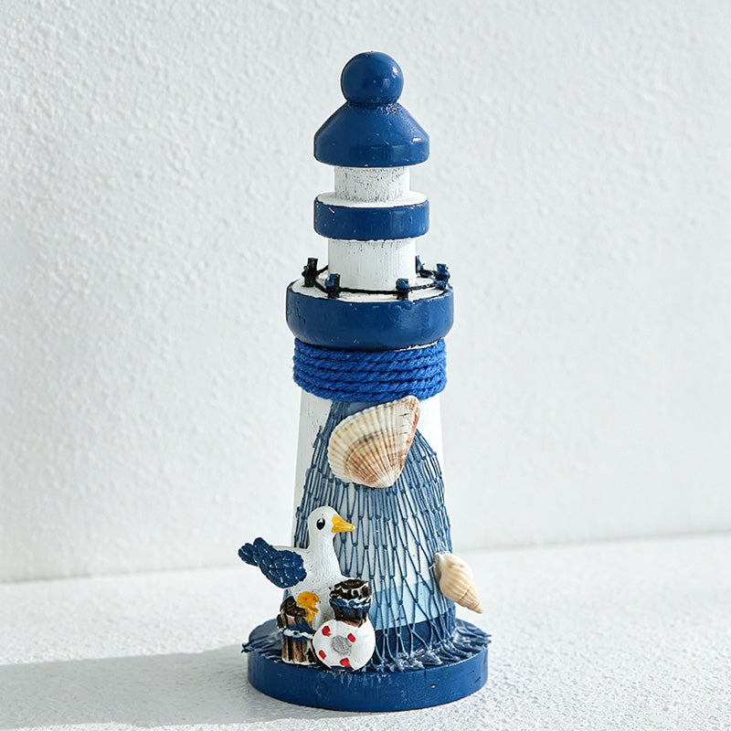 CouldNook Mediterranean Mini Wooden - Lighthouse Decor Ornament