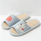 CouldNook Soft Animal Applique Open Toe House Slippers - Warm Home Accent