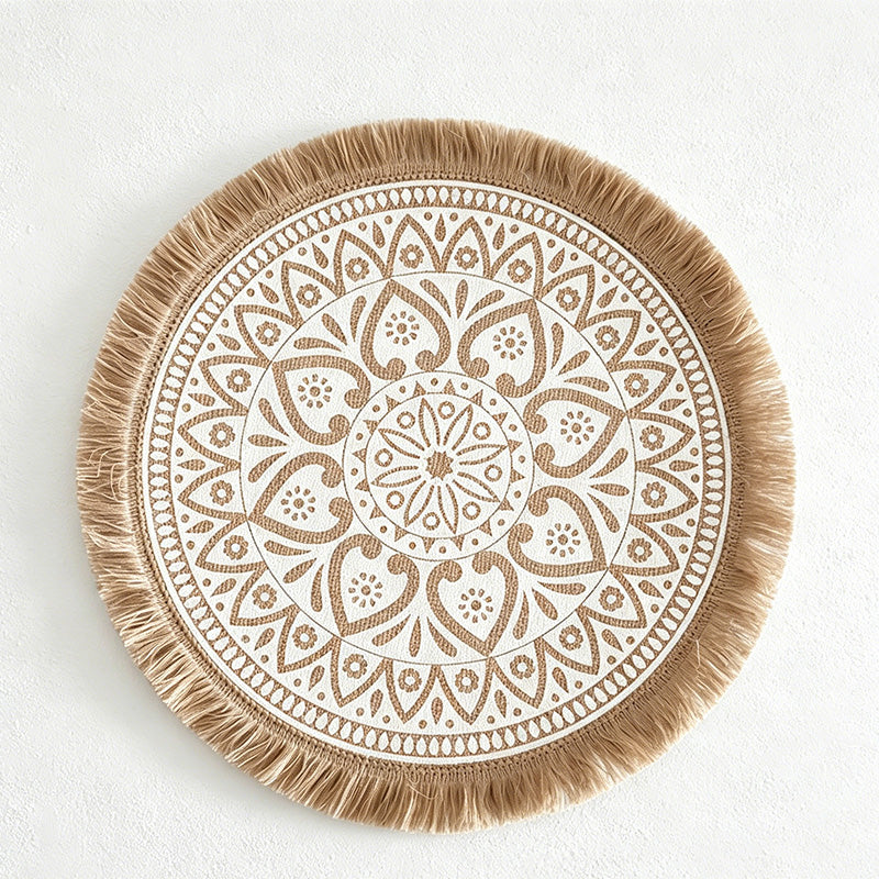 CouldNook Jute Tassel Woven Placemat - Aesthetic Rustic Table Mat