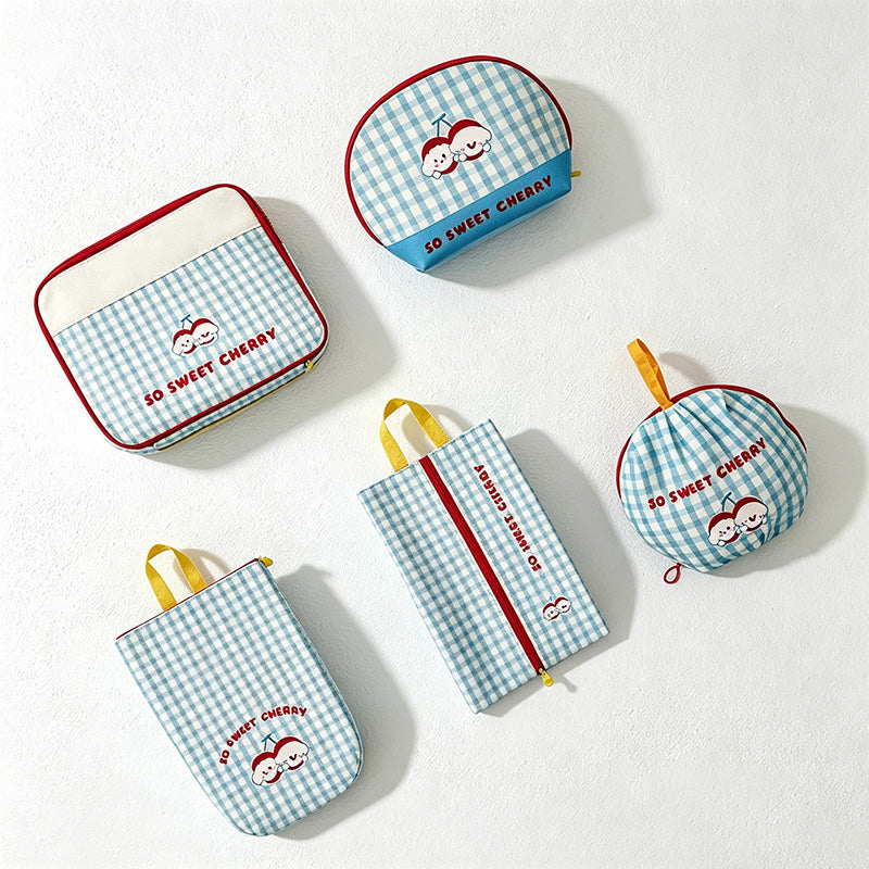 CouldNook Check Pattern Travel Storage Pouch - Dry Wet Helper