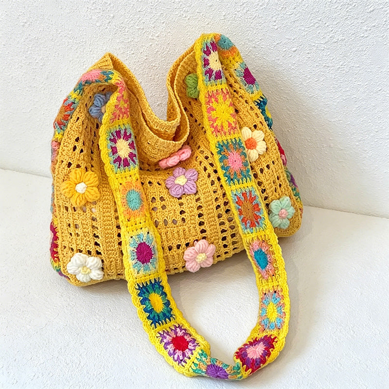 CouldNook Crochet Trim Floral Shoulder Bag - Everyday Carry Accent