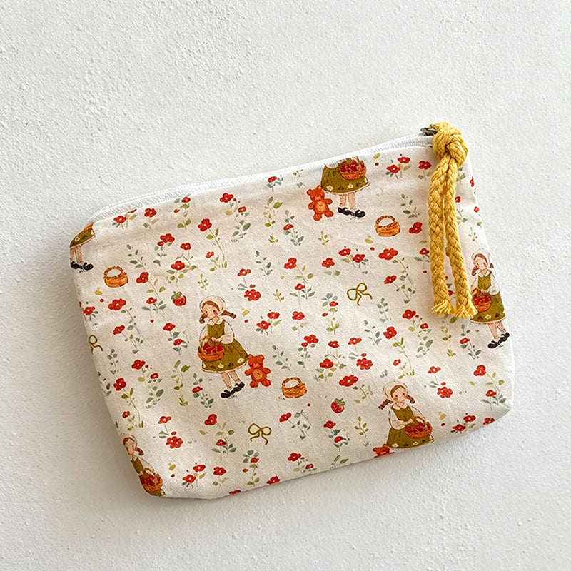 CouldNook Canvas Cosmetic Pouch Mini Zipper Makeup Coin Storage Bag - Small Storage Accent