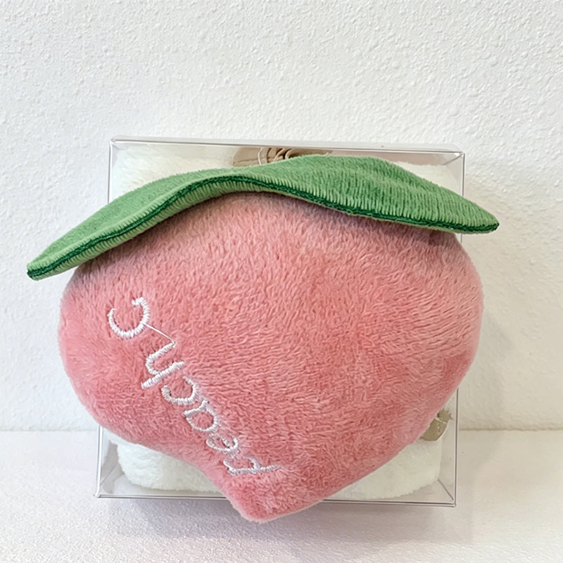 CouldNook Cartoon Fruit Hand Towel - Aesthetic Coral Velvet Cloth