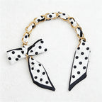 CouldNook 16.54'' Black Series Pattern Bow Chain Bag Strap - Everyday Accent