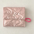 CouldNook Heart Quilted Mini Storage Pouch - Portable Makeup & Sanitary Bag