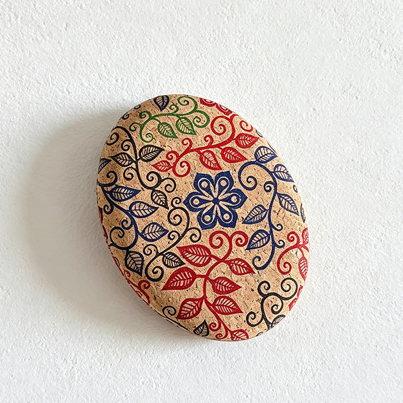 CouldNook Retro Cork Floral Sided Pocket Mirror - Dual Sided Magnifying Decor