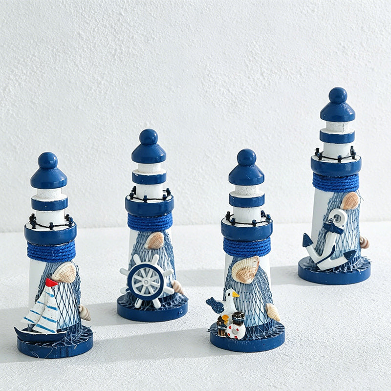 CouldNook Mediterranean Mini Wooden - Lighthouse Mixed Ornament