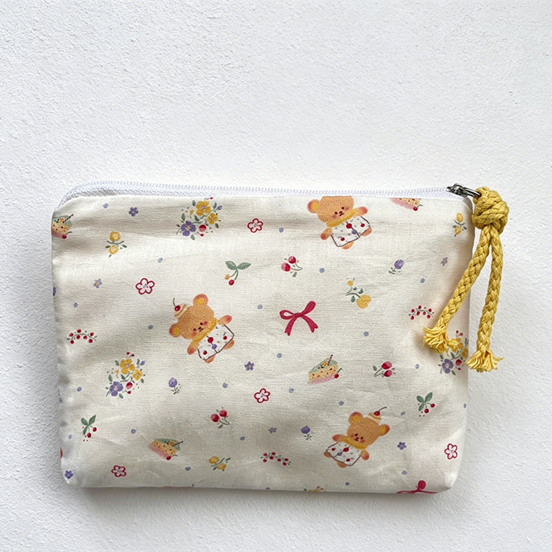 CouldNook Canvas Cosmetic Pouch Mini Zipper Makeup Coin Storage Bag - Small Storage Accent