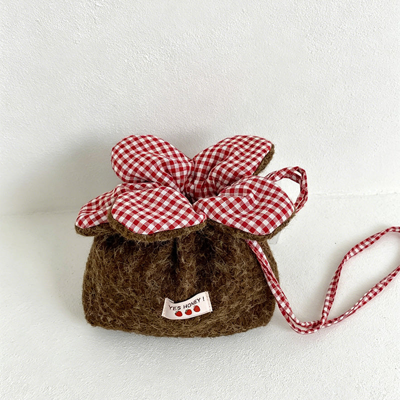 CouldNook Plush Drawstring Flower Bag - Giftable Carry Accent