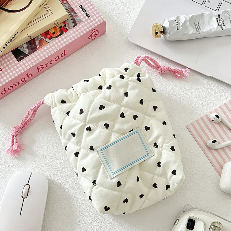 CouldNook Mini Heart Quilted Pouch - Accessory Organizer Bag