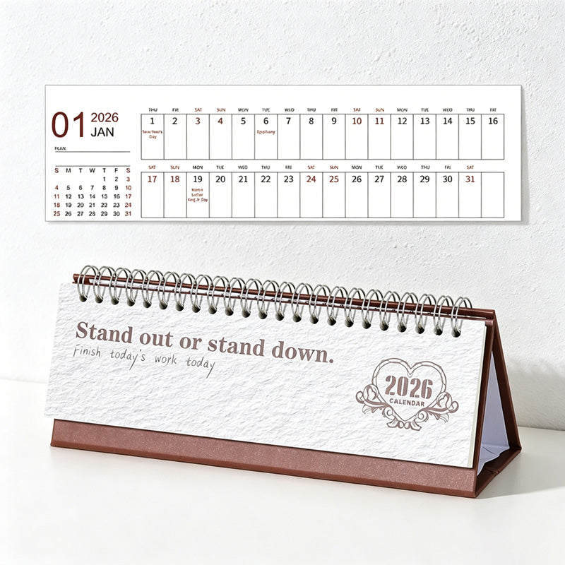 CouldNook Mini Desk Calendar - Minimalist English Desktop Calendar 2026-2025
