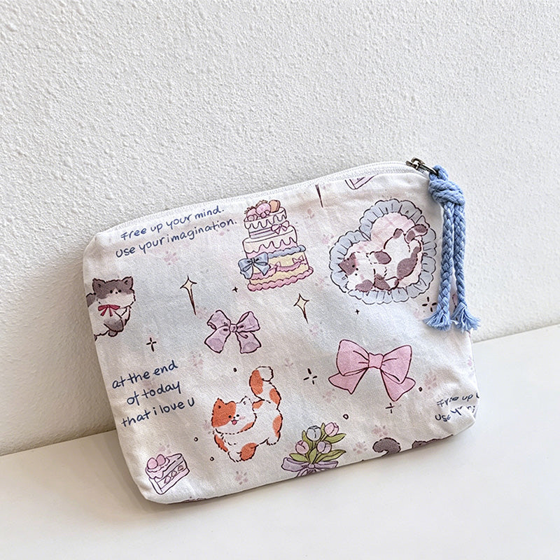 CouldNook Print Canvas Cosmetic Pouch - Small Storage Accent