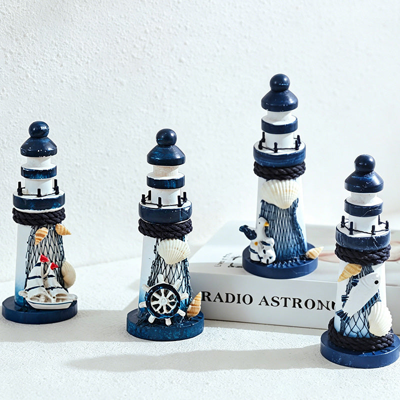 CouldNook Mediterranean Mini Wooden - Lighthouse Mixed Ornament