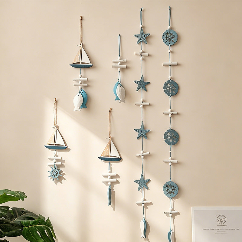 CouldNook Mediterranean Fish & Starfish Hanging - Coastal Shell Ornament