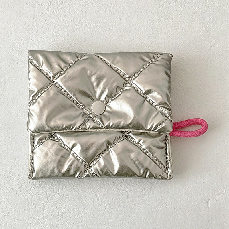 CouldNook Diamond Quilted Mini Storage Pouch - Portable Makeup & Sanitary Bag