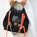 CouldNook Eiffel Tower Firework Embroidery Shopping Bag - Everyday Market Accent