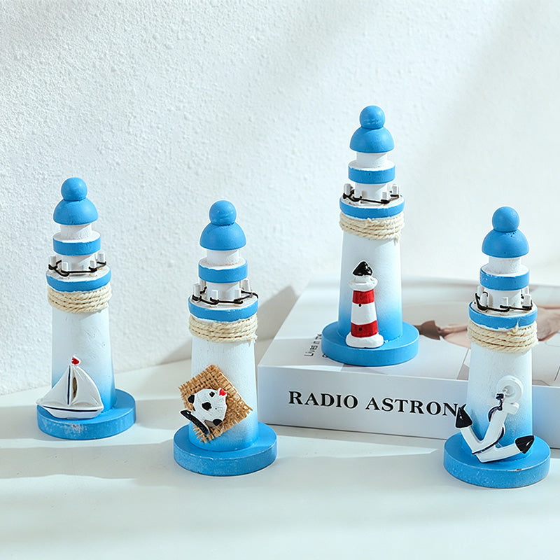 CouldNook Mediterranean Mini Wooden - Lighthouse Mixed Ornament