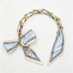 CouldNook 16.54'' Blue Series Pattern Bow Chain Bag Strap - Everyday Accent