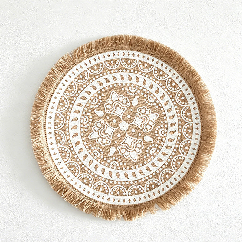 CouldNook Jute Tassel Woven Placemat - Aesthetic Rustic Table Mat
