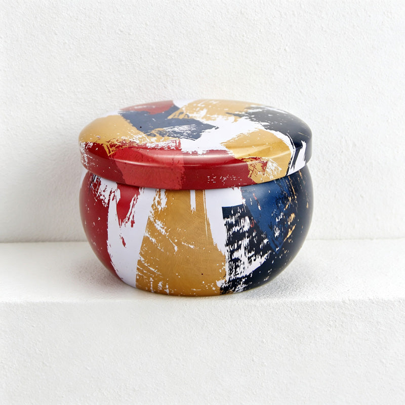 CouldNook Textured Marbled Glass Candle - Easy Storage Accent