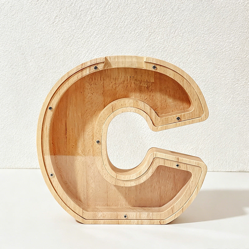 CouldNook 26-letter Wooden Money Box - Desktop Savings Ornament