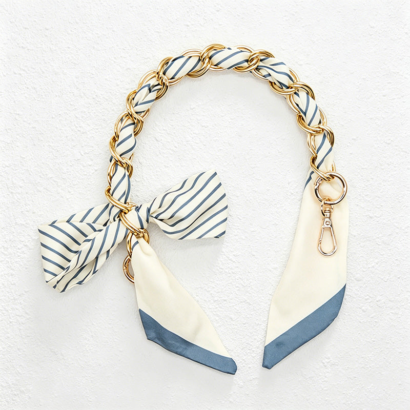 CouldNook 16.54'' Blue Series Pattern Bow Chain Bag Strap - Everyday Accent