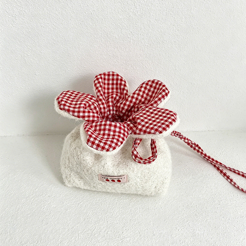 CouldNook Plush Drawstring Flower Bag - Giftable Carry Accent
