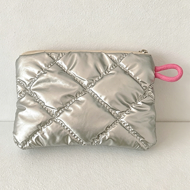 CouldNook Diamond Quilted Mini Storage Pouch - Portable Makeup & Sanitary Bag