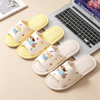 CouldNook Soft Animal Applique Open Toe House Slippers - Warm Home Accent