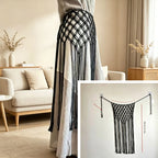 CouldNook Macrame Fringe Skirt Cover - Layered Decor Accent
