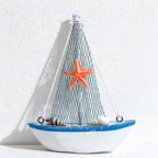 CouldNookMediterranean Wooden Sailboat Model - Coastal Home Ornament