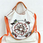 CouldNook Carriage & Key Embroidery Shopping Bag - Everyday Market Accent
