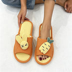 CouldNook Bunny Pattern Open Toe Slippers - Playful Kitchen Accent